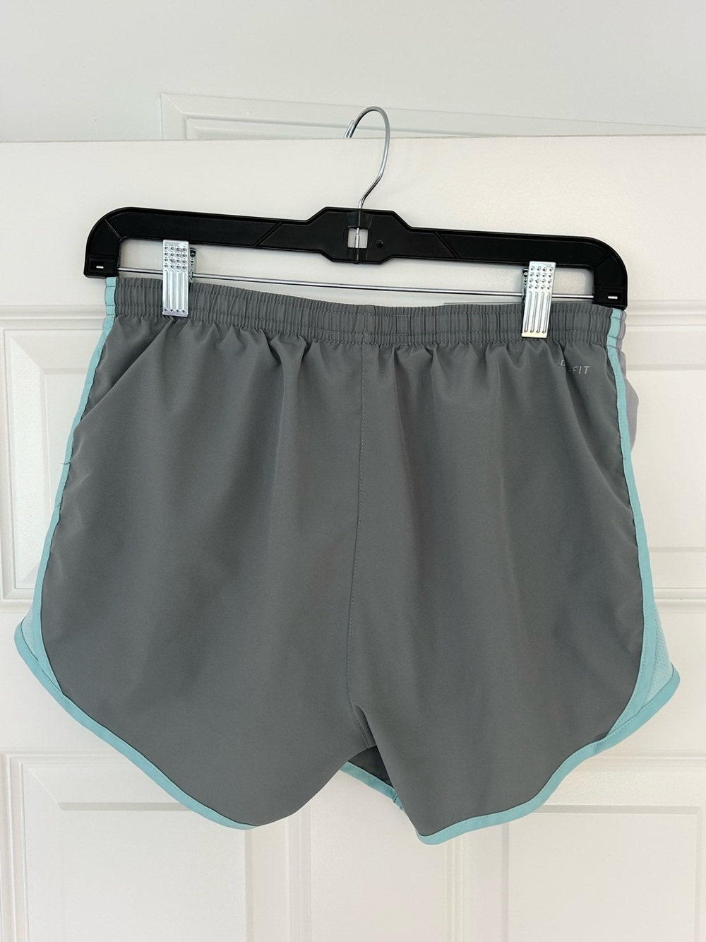 Nike Women’s Gray Running Shorts with Mint Trim - Picture 2 of 4